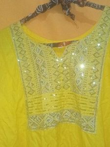 FESTIVAL Offer RS 100 OnlyYellow Embellished Kurta