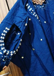Blue  Kurti With Cutting Sleeves ✨