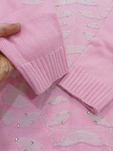 Pink Embellished Sweater