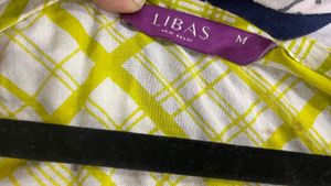 Libas Checked Kurta Medium(M) With Flared Sleeve
