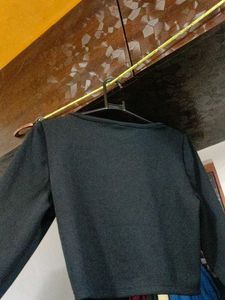 Black Cropped Cardigan