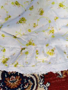 Floral White Tiered Maxi Skirt for girls