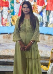 Olive Green Embroidered Dress