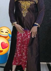 Embroidered Brown Ethnic Gown