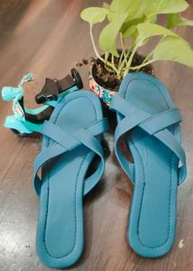 Blue Criss-Cross Flats