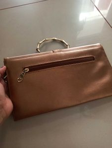 Vintage Clutch with Bamboo Handle
