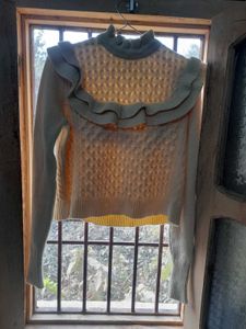 New Arrivals 00&#39;s Ivory frill design knit sweater