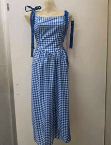 Retro Blue Gingham Dress