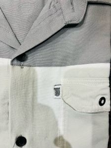 Two-Tone Button-Up Shirt
