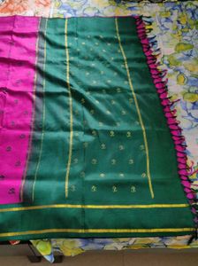 Pink &amp; Green Saree