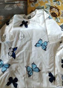 Butterfly Print Oversized T-Shirt And Shorts