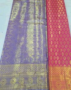 Banarsi Silk Saree With Semi Stitched  Blouse