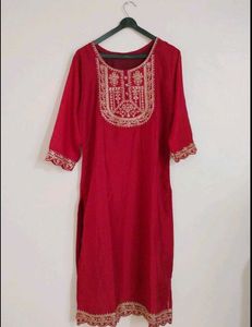 Red Golden Work Kurta❤️