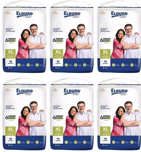 ELDURO Unisex Tape Diapers XL 6PKx10pc + 1PK Free
