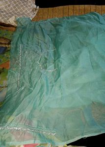 New stones work saree with designer blouse piecd