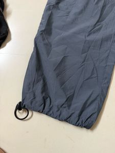 Gray Drawstring Parachute Pants