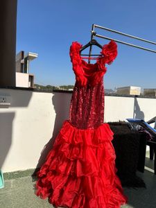 Red Fish Cut Trail Dress