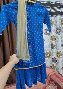 Kids Kurti With Jacket And Dupatta