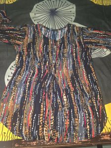 Abstract Print Long Sleeve Top