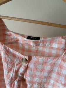 Peach Gingham Cropped Top
