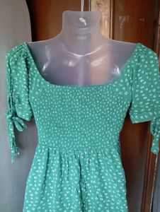 Green Floral Day Dress
