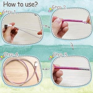 1pc Metallic Finish Cable Spiral Protector/Wire