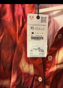 New One Zara Printed Satin Dress Zw Collection