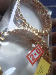 Gold Plated moti  Bangles