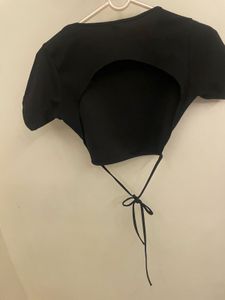 Black Crop Top with Ties