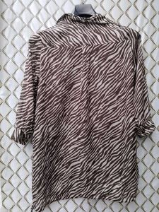 New With Tag Korean Zebra Print Blouse