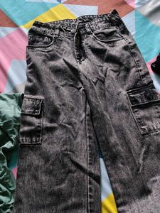 Gray Cargo Jeans