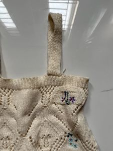 Embroidered Knit Crop Top