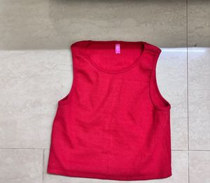 Red Sleeveless Crop Top