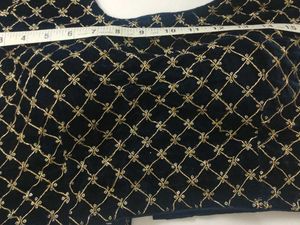 Embroidered Blouse Navy blue with Golden details