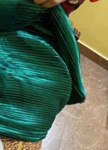 Pleated Satin saree