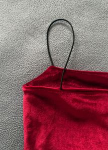 Wine Kiss Velvet Crop Top