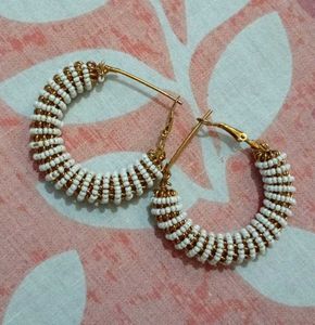 Handmade Beaded Hoop Earrings