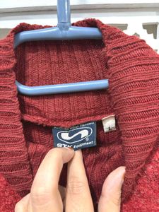 🎀Imported Red Turtleneck Knit Sweate C