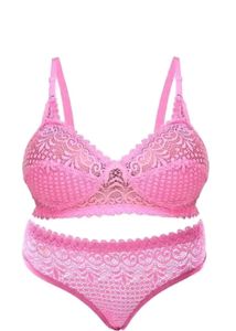 🔥😱Pink Lace Lingerie Set💞