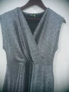 Vero Moda Brand Sparkly Silver Dress