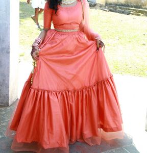 Engagement Coral Lehenga 💞💞