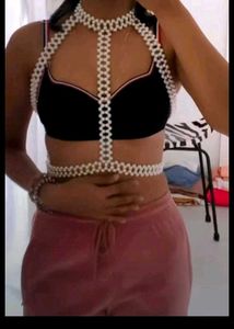 Handmade Pearl Body Chain / Harness Top है