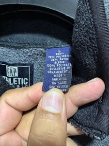 GAP Athletic Classic Quarter Zip Grey Black Fleece