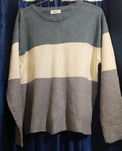 Oversize Winter Unisex Top Grey And White.Little