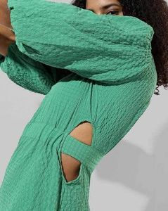 Pintrest Green Puff Sleeve Dress