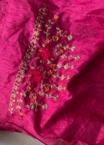 Brand New Designer Full Embroidered Silk Blouse Pc