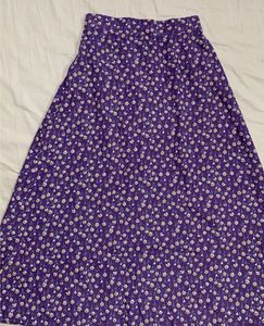 Purple Floral Maxi Skirt