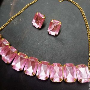Pink Jewel Necklace Set
