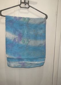 Sky Blue Chiffon Saree With out Blouse