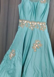 Princess Cut  Designer Padded Gown With Stone